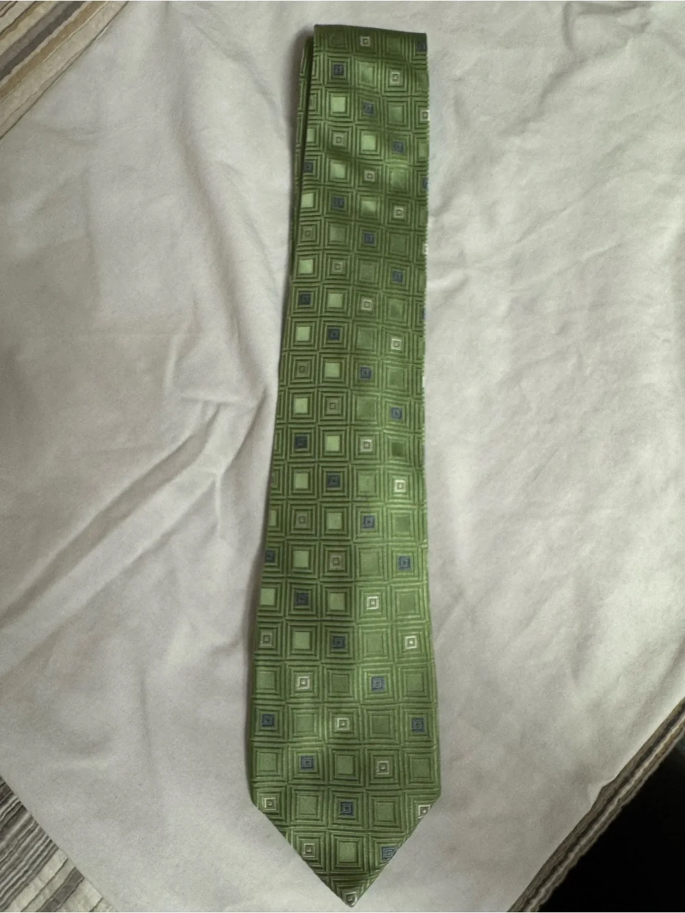 Michael Kors Light Green Geometric Square Tie